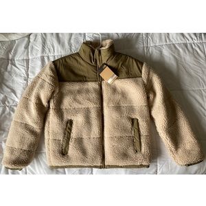 Size S Reversible Tan & Green North Face Jacket